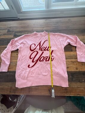 abercrombie kids Pink Sweater with Red "New York" Script